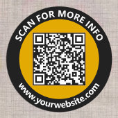 Moderner Gold Black QR Code Benutzerdefinierter we Runder Aufkleber