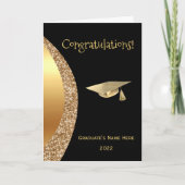 Moderner Gold Black Wave Abschluss Karte (Vorderseite)