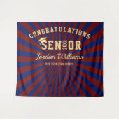 Moderner Gold Blue Abschluss Foto Stand Hintergrun Wandteppich (Vorderseite (Horizontal))