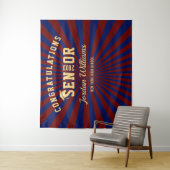 Moderner Gold Blue Abschluss Foto Stand Hintergrun Wandteppich (Beispiel)