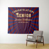 Moderner Gold Blue Abschluss Foto Stand Hintergrun Wandteppich (Beispiel (Horizontal))