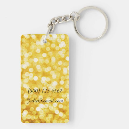 Moderner Gold-Bokeh-Acrylic-Schlüsselanhänger Schlüsselanhänger (Rückseite)
