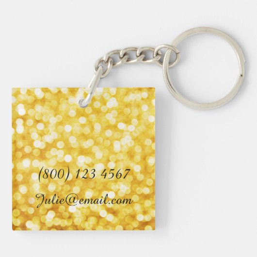 Moderner Gold-Bokeh-Acrylic-Schlüsselanhänger Schlüsselanhänger (Rückseite)