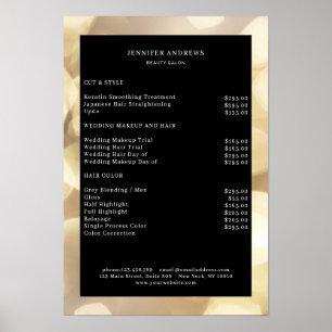 Moderner Gold Bokeh-Preisliste Poster