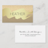 Moderner Gold Brushed-Glamour Visitenkarte (Vorne/Hinten)