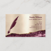 Moderner Gold Burgund Notar-Agent Visitenkarte (Rückseite)