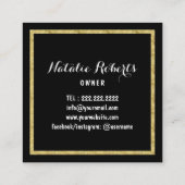 Moderner Gold Cake Zuhause Bäckerei Konditorei Köc Quadratische Visitenkarte (Rückseite)