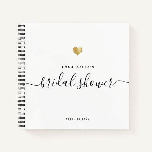 Moderner Gold Chic Script Brautparty Gast Notizblock (Vorderseite)