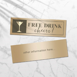 Moderner Gold Drink Ticket Drink Gutschein