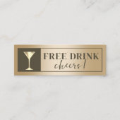 Moderner Gold Drink Ticket Drink Gutschein (Vorderseite)