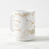 Moderner Gold-Effekt-Marmor-Muster Kaffeetasse (Vorderseite Links)