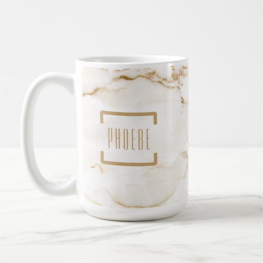 Moderner Gold-Effekt-Marmor-Muster Kaffeetasse (Links)