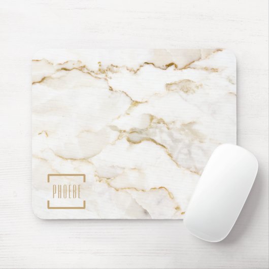 Moderner Gold-Effekt-Marmor-Muster Mousepad (Mit Mouse)