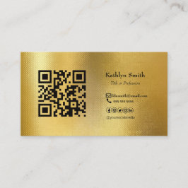 Moderner Gold Foto QR-Code Beruflich Visitenkarte