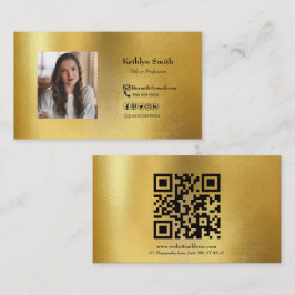 Moderner Gold Foto QR-Code Beruflich  Visitenkarte
