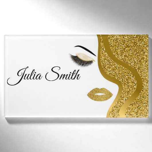 Moderner Gold-Glitter-Effekt Namenschild (Vorderseite)