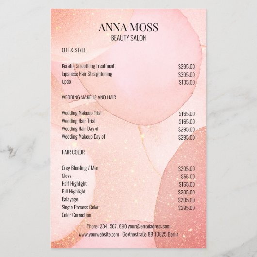 Moderner Gold Glitzer Flyer (Hinten)