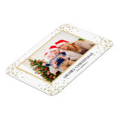 Moderner Gold Glitzer Frohe Weihnachtsfamilie Foto Magnet (Linke Seite)