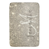 Moderner Gold Glitzer Glitzern Personalisiert Name Badematte (Vorderseite Vertikal)