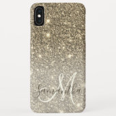 Moderner Gold Glitzer Glitzern Personalisiert Name Case-Mate iPhone Hülle (Rückseite)