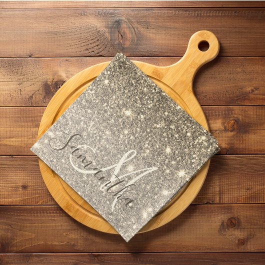 Moderner Gold Glitzer Glitzern Personalisiert Name Geschirrtuch