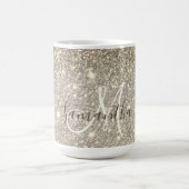 Moderner Gold Glitzer Glitzern Personalisiert Name Kaffeetasse (Mittel)