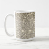 Moderner Gold Glitzer Glitzern Personalisiert Name Kaffeetasse (Links)