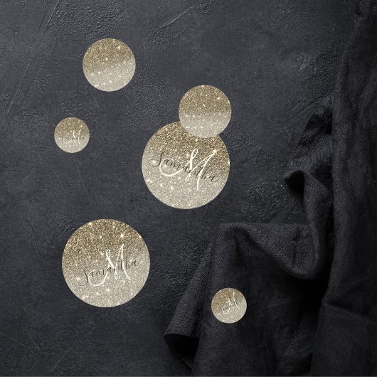 Moderner Gold Glitzer Glitzern Personalisiert Name Konfetti