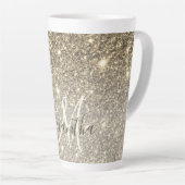 Moderner Gold Glitzer Glitzern Personalisiert Name Milchtasse (Rechte Ecke)