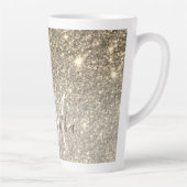 Moderner Gold Glitzer Glitzern Personalisiert Name Milchtasse (Rechts)
