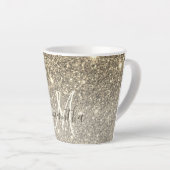 Moderner Gold Glitzer Glitzern Personalisiert Name Milchtasse (Rechte Ecke)