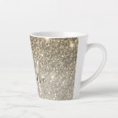 Moderner Gold Glitzer Glitzern Personalisiert Name Milchtasse (Rechts)