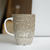 Moderner Gold Glitzer Glitzern Personalisiert Name Milchtasse