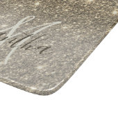 Moderner Gold Glitzer Glitzern Personalisiert Name Schneidebrett (Ecke)