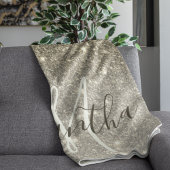 Moderner Gold Glitzer Glitzern Personalisiert Name Sherpadecke