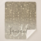 Moderner Gold Glitzer Glitzern Personalisiert Name Sherpadecke (Vorderseite)