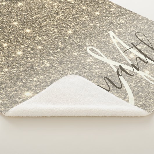 Moderner Gold Glitzer Glitzern Personalisiert Name Sherpadecke (3/4)