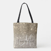 Moderner Gold Glitzer Glitzern Personalisiert Name Tasche (Rückseite)