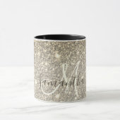 Moderner Gold Glitzer Glitzern Personalisiert Name Tasse (Zentrum)