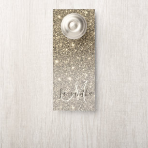 Moderner Gold Glitzer Glitzern Personalisiert Name Türanhänger