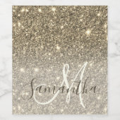 Moderner Gold Glitzer Glitzern Personalisiert Name Weinetikett (Einzelnes Label)