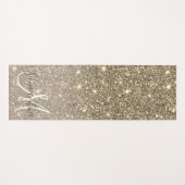 Moderner Gold Glitzer Glitzern Personalisiert Name Yogamatte (Vorderseite (Horizontal))