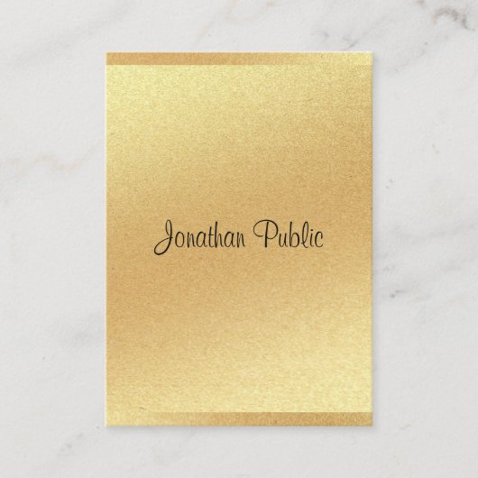 Moderner Gold Glitzer Handschrift Beruflich Cool Visitenkarte (Vorderseite)