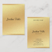 Moderner Gold Glitzer Handschrift Beruflich Cool Visitenkarte (Vorne/Hinten)