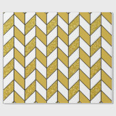 Moderner Gold Glitzer Herringbone Zickzack Geschenkpapier (Flach)