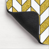 Moderner Gold Glitzer Herringbone Zickzack Mousepad (Ecke)