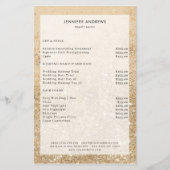 Moderner Gold Glitzer Salon Preisliste Flyer (Vorne)