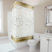 Moderner Gold Glitzer Spritzer und Streifen Duschvorhang (Beispiel)