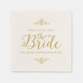 Moderner Gold-Glitzer-Text - The Bridge Serviette (Vorderseite)