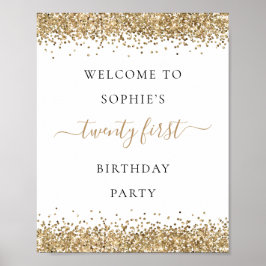 Moderner Gold Glitzer Willkommen 21. Geburtstag Pa Poster